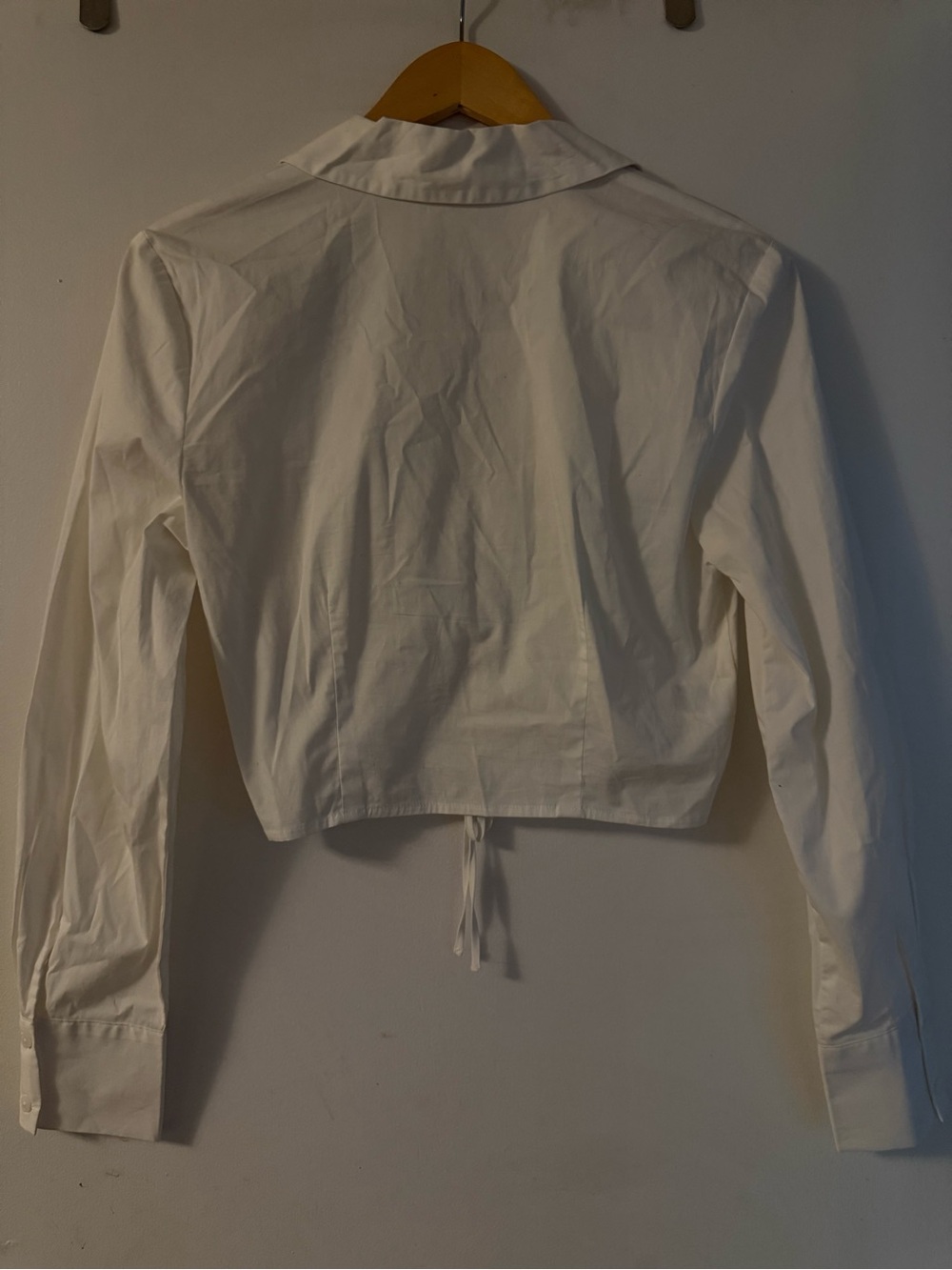 Dynamite Ruched Front Cropped Button-Up — Size S - Picture 3 of 3